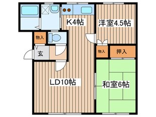 ポピ－屯田２Ｋの物件間取画像